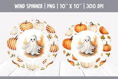 Halloween Watercolor Wind Spinner Sublimation | Cute Ghost Product Image 1