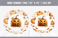 Halloween Watercolor Wind Spinner Sublimation Jack o latern Product Image 1
