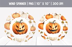 Halloween Watercolor Wind Spinner Sublimation Jack o latern Product Image 1
