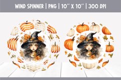 Halloween Watercolor Wind Spinner Sublimation Cute Witch Product Image 1