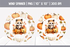 Halloween Watercolor Wind Spinner Sublimation Red Panda Product Image 1