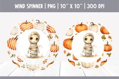 Halloween Watercolor Wind Spinner Sublimation Cute Mummy Product Image 1