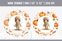 Halloween Watercolor Wind Spinner Sublimation Cute Mummy Product Image 1
