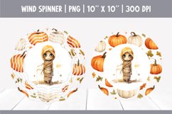 Halloween Watercolor Wind Spinner Sublimation Cute Mummy Product Image 1