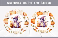 Halloween Watercolor Wind Spinner Sublimation Cute Dinosaur Product Image 1