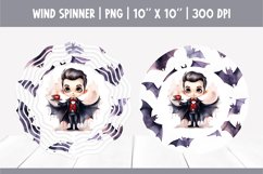 Halloween Watercolor Wind Spinner Sublimation | Cute Vampire Product Image 1