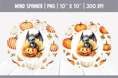 Halloween Watercolor Wind Spinner Sublimation | Cute Dragon Product Image 1