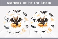 Halloween Watercolor Wind Spinner Sublimation Cute Bat Product Image 1