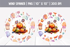 Halloween Watercolor Wind Spinner Sublimation Candy Pumpkin Product Image 1
