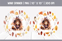 Halloween Watercolor Wind Spinner Sublimation Baby Witch Product Image 1