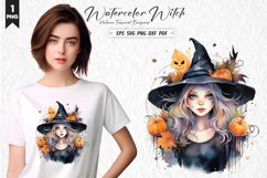 Watercolor Witch Clipart PNG Design