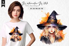 Watercolor Witch Clipart PNG Design