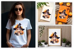 Watercolor Witch Clipart PNG Design