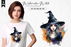 Watercolor Witch Clipart PNG Design