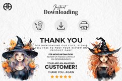 Watercolor Witch Clipart PNG Design
