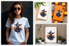 Watercolor Witch Clipart PNG Design
