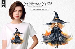 Watercolor Witch Clipart PNG Design