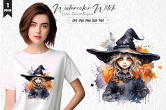 Watercolor Witch Clipart PNG Design