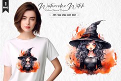 Watercolor Witch Clipart PNG Design