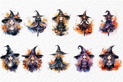 Halloween Watercolor Witch Sublimation PNG Clipart Bundles Product Image 2