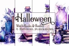 Halloween Background, 15x15 Witch Books and Potion Bottles 4 Product Image 1