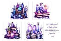 Halloween Background, 15x15 Witch Books and Potion Bottles 4 Product Image 2