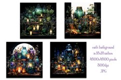 Halloween Background, 15x15 Witch Books and Potion Bottles 5 Product Image 2