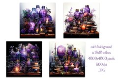 Halloween Background, 15x15 Witch Books and Potion Bottles 6 Product Image 2