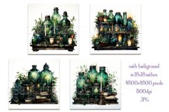 Halloween Background, 15x15 Witch Books and Potion Bottles 9 Product Image 2