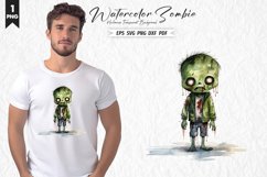 Watercolor zombie png clipart