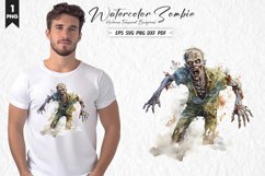 Watercolor zombie png clipart