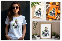  Watercolor zombie sublimation design