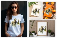 Watercolor zombie sublimation design