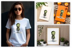 Watercolor zombie sublimation design