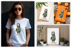 Watercolor zombie sublimation design