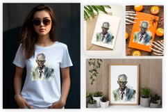 Watercolor zombie sublimation design