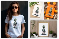 Watercolor zombie sublimation design