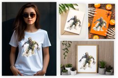 Watercolor zombie sublimation design