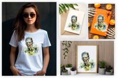 Watercolor zombie sublimation design