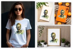 Watercolor zombie sublimation design