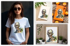 Watercolor zombie sublimation design