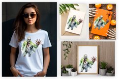 Watercolor zombie sublimation design