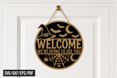 Halloween Welcome Door Hanger Laser Cut SVG Product Image 1