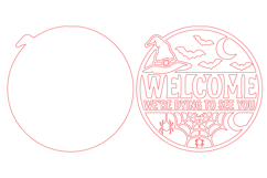 Halloween Welcome Door Hanger Laser Cut SVG Product Image 2