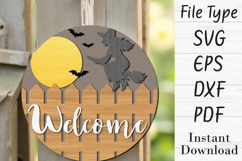 Halloween Welcome Door Hanger SVG Product Image 1