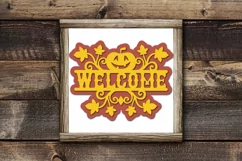 halloween welcome sign in frame