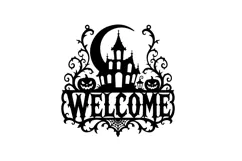 Halloween Haunted House Welcome Door Sign Product Image 2