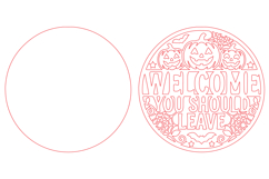 Halloween Welcome Sign Laser Cut SVG Product Image 2