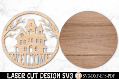 Halloween Welcome Sign SVG Haunted House Laser Cut Product Image 2