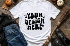 Halloween T Shirt Mockup | White Bella Canvas Styled Tee Product Image 1